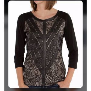 Whimsygoth BKE LACE OVERLAY TOP SZ M